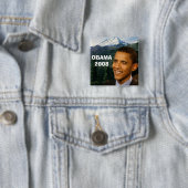 barack-obama.button 1jpg, OBAMA2008 Vierkante Button 5,1 Cm (In situ)
