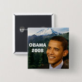 barack-obama.button 1jpg, OBAMA2008 Vierkante Button 5,1 Cm (Voorkant /achterkant)