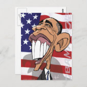 Barack Obama Cartoon Caricature Briefkaart (Voorkant / Achterkant)