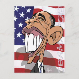 Barack Obama Cartoon Caricature Briefkaart
