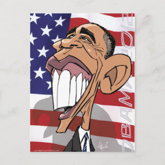 Barack Obama Cartoon Caricature Briefkaart