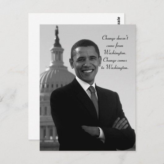 Barack Obama Change Briefkaart (Voorkant / Achterkant)