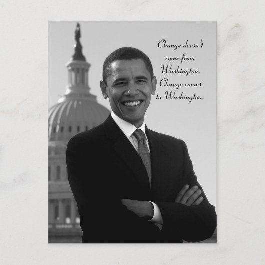 Barack Obama Change Briefkaart (Voorkant)