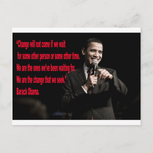 Barack Obama Change quote Briefkaart