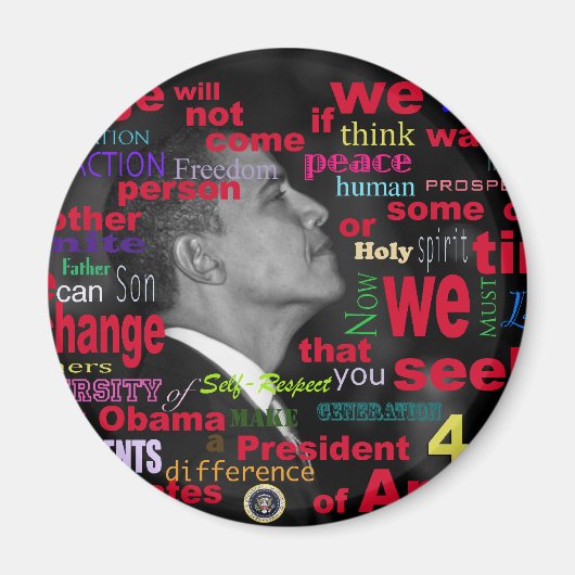 Barack Obama Change quote Magneet (Voorkant)