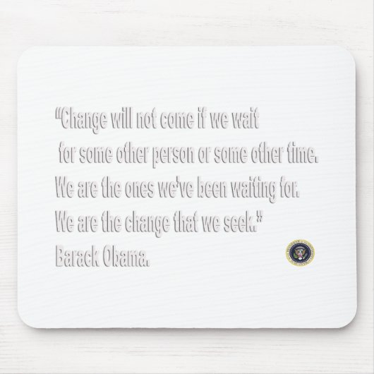 Barack Obama Change quote Muismat (Voorkant)