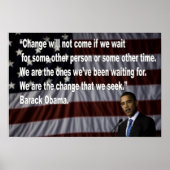 Barack Obama Change quote Poster (Voorkant)
