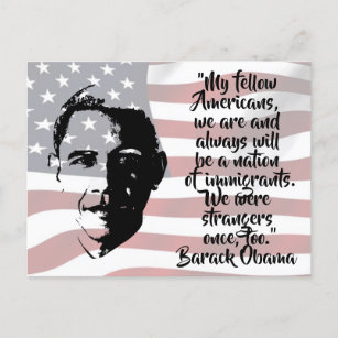 Barack Obama Citaat met Amerikaans Briefkaart van 