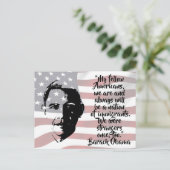 Barack Obama Citaat met Amerikaans Briefkaart van  (Staand voorkant)