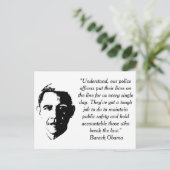 Barack Obama Citaat met Amerikaans Briefkaart van  (Staand voorkant)