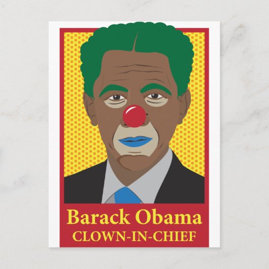 Barack Obama Clown Briefkaart (Voorkant)