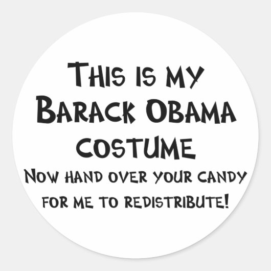 Barack Obama Costume Ronde Sticker (Voorkant)