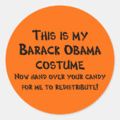 Barack Obama Costume Ronde Sticker (Voorkant)
