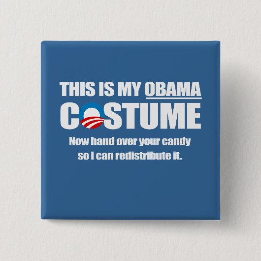 Barack Obama Costume Vierkante Button 5,1 Cm (Voorkant)
