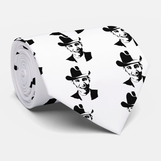 Barack Obama cowboy pet Stropdas (Opgerold)