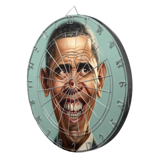 Barack Obama Dartboard Dartbord (Voorkant Rechts)