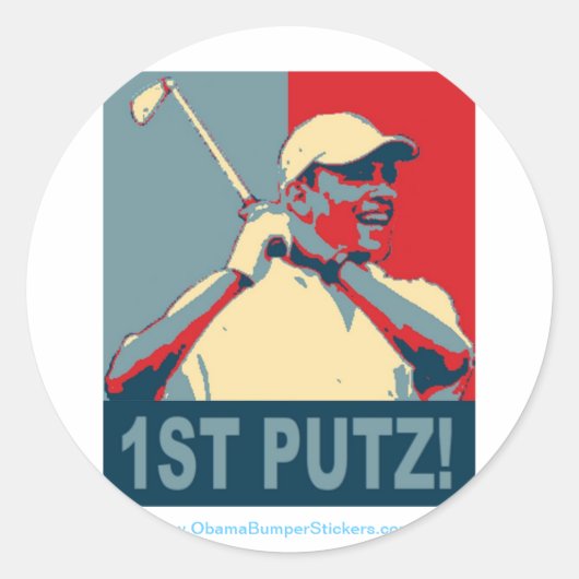 Barack Obama: de eerste Putz-Sticker Ronde Sticker (Voorkant)