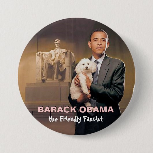 Barack Obama, de vriendschappelijke fascist Ronde Button 7,6 Cm (Voorkant)