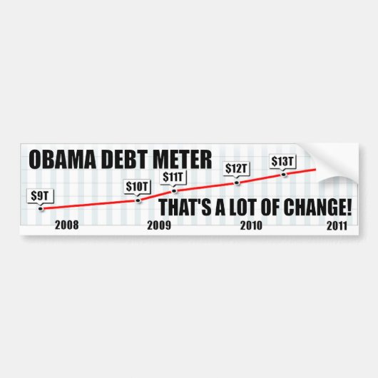 Barack Obama Debt Meter Bumpersticker (Voorkant)