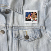 Barack Obama duikt op Vierkante Button 5,1 Cm (In situ)