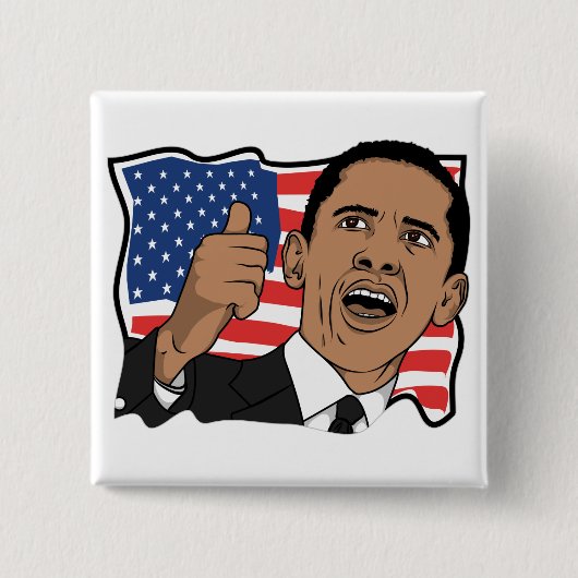 Barack Obama duikt op Vierkante Button 5,1 Cm (Voorkant)