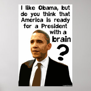 Barack Obama - een President met een brein Poster
