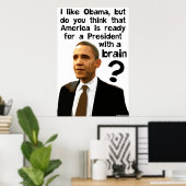 Barack Obama - een President met een brein Poster (Thuiskantoor)