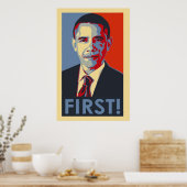 Barack Obama EERST! Poster (Keuken)