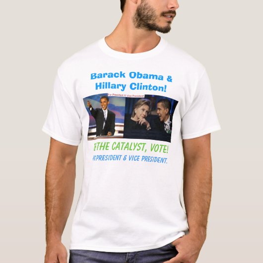 Barack Obama en Hillary Clinton T-shirt (Voorkant)