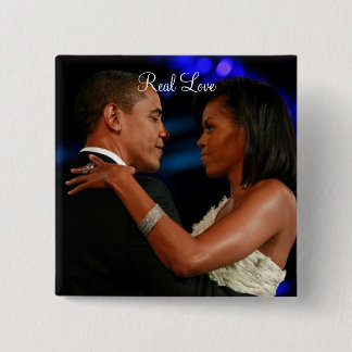 Barack Obama en Michelle, echte liefde Vierkante Button 5,1 Cm
