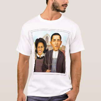 Barack Obama en Michelle Obama in het Amerikaanse  T-shirt