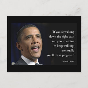 Barack Obama en "Vooruitgang boeken" citaat  Briefkaart