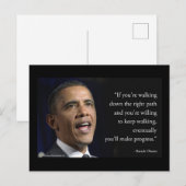 Barack Obama en "Vooruitgang boeken" citaat Briefkaart (Voorkant / Achterkant)