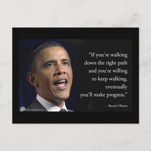 Barack Obama en "Vooruitgang boeken" citaat Briefkaart (Voorkant)
