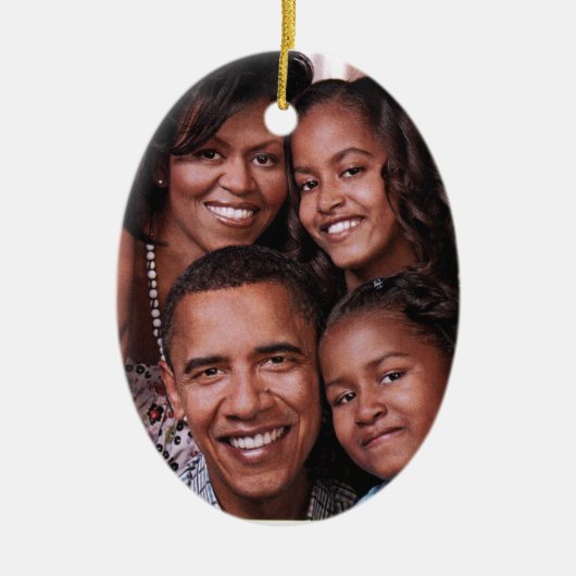 Barack Obama en zijn gezin Keramisch Ornament (Voorkant)