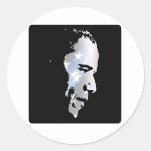Barack Obama Face Ronde Sticker