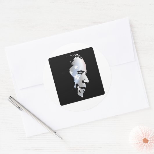 Barack Obama Face Ronde Sticker (Envelop)