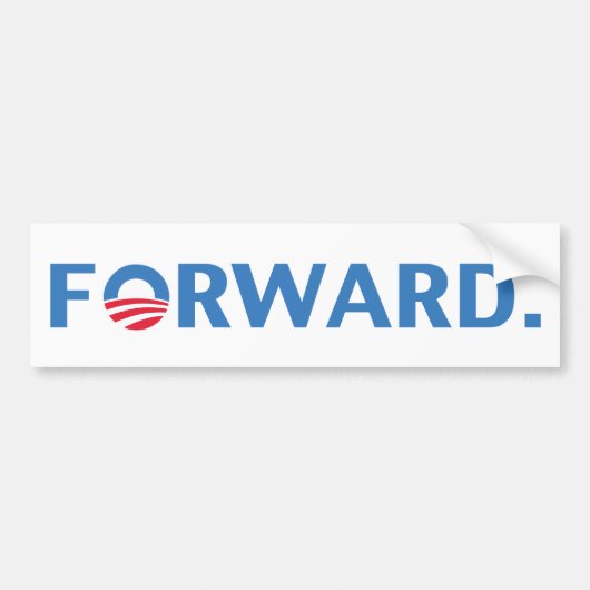 Barack Obama Forward (blauw) Bumpersticker (Voorkant)