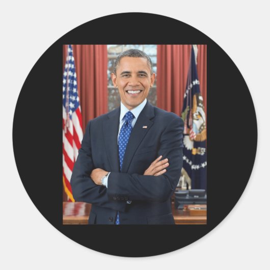 Barack Obama Foto 44ste President Potus Patriottis Ronde Sticker (Voorkant)