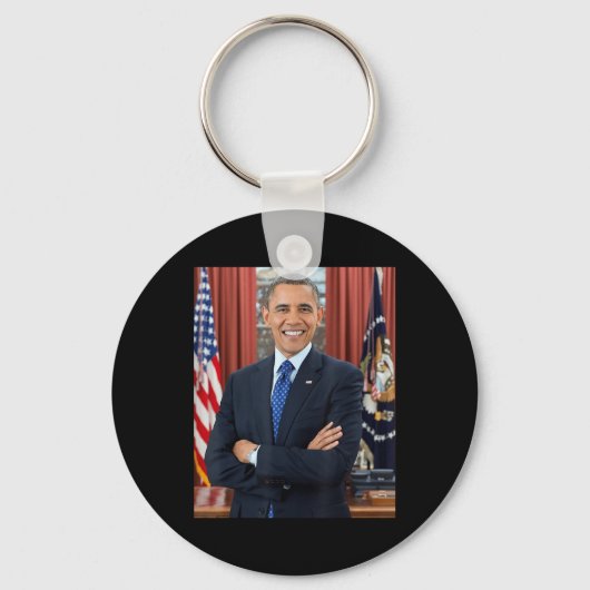 Barack Obama Foto 44ste President Potus Patriottis Sleutelhanger (Voorkant)