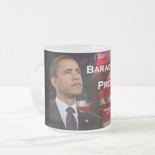 Barack Obama Frosted Mok (Voorkant links)