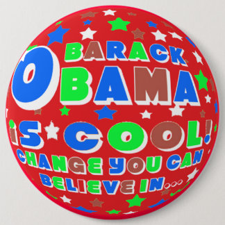 BARACK OBAMA FUN KINDER PIN RONDE BUTTON 6,0 CM