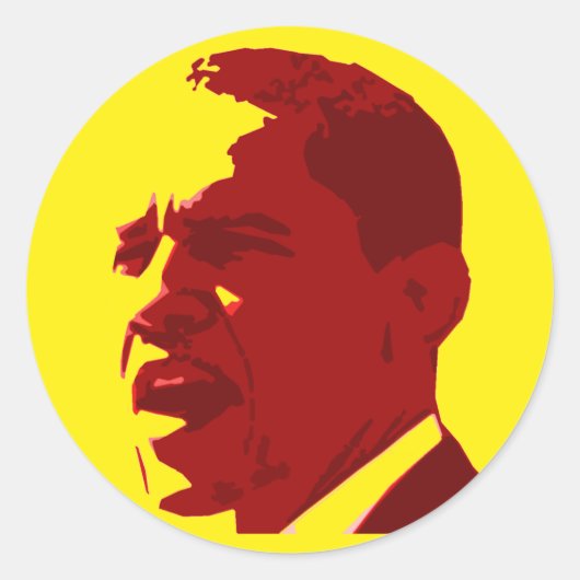 Barack Obama Geel en Rood Profiel Stickers (Voorkant)