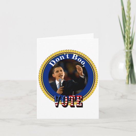 Barack Obama Geen Boe Stem  Kaart (Voorkant)