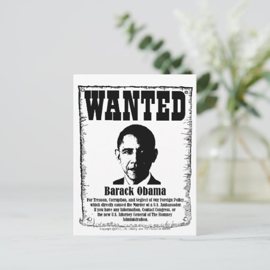Barack Obama Gezocht Poster Briefkaart (Staand voorkant)