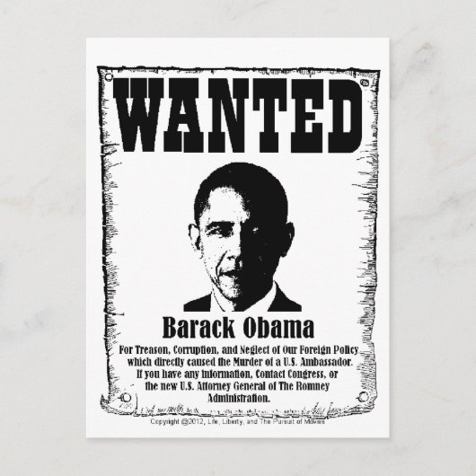 Barack Obama Gezocht Poster Briefkaart (Voorkant)