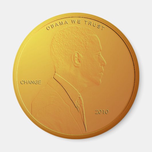 Barack Obama Glanzende Penny Cirkelmagneet Magneet (Voorkant)