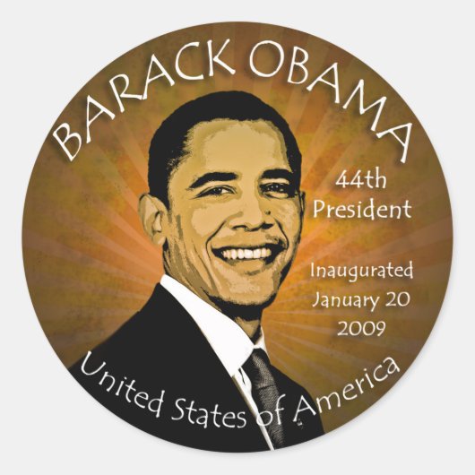 Barack Obama Grunge Stickers (Voorkant)