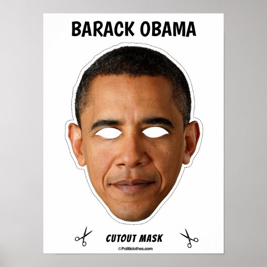 BARACK OBAMA Halloween Masker Poster (Voorkant)