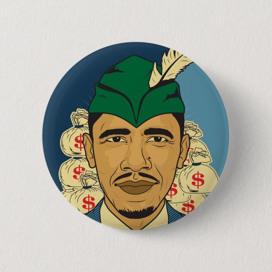 Barack Obama Hood Robin Hood Button Barrack Obama. (Voorkant)